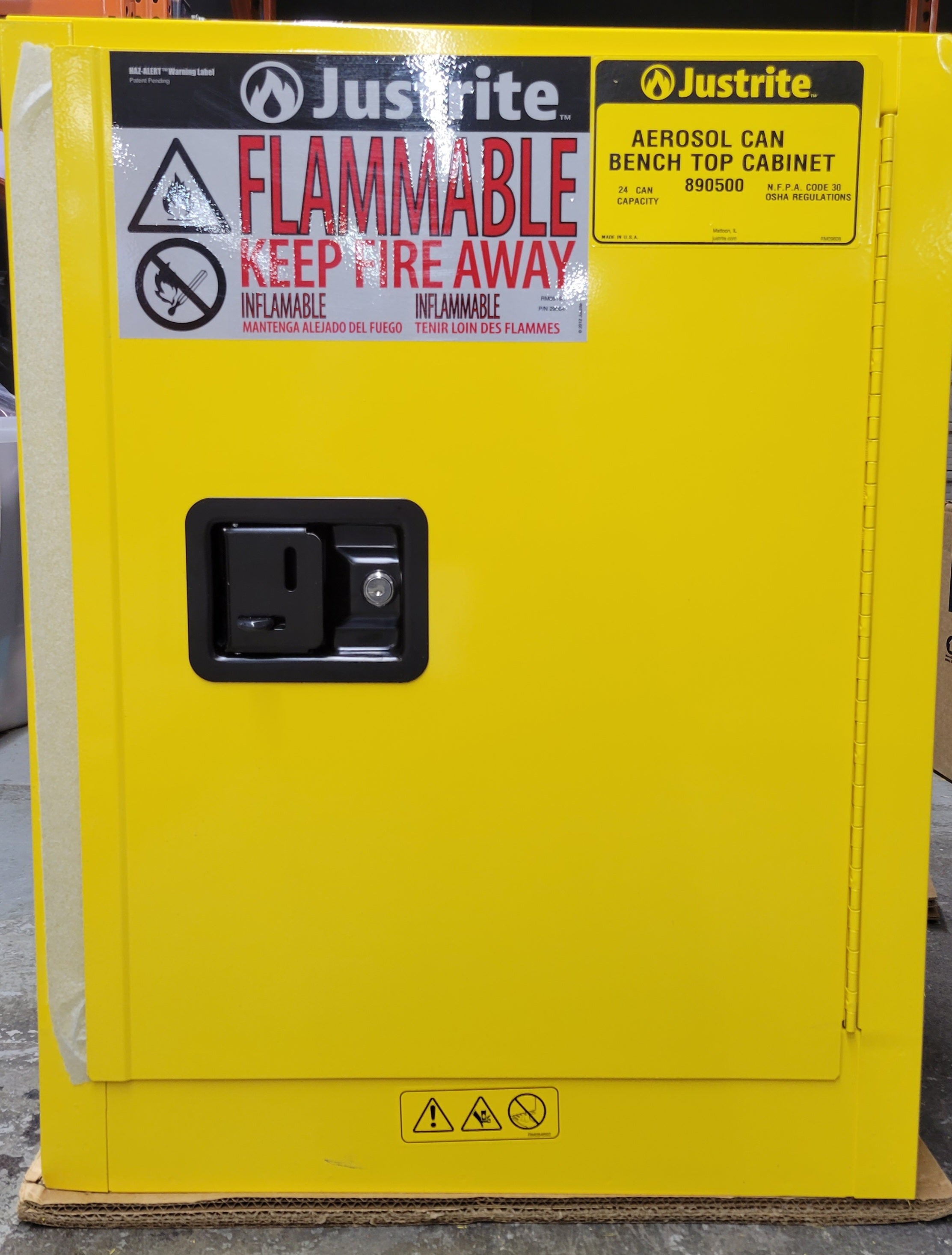 Justrite 890500 Sure-Grip Ex 24 Aerosol Cans Benchtop Flammable Cabinet (8131150840046)